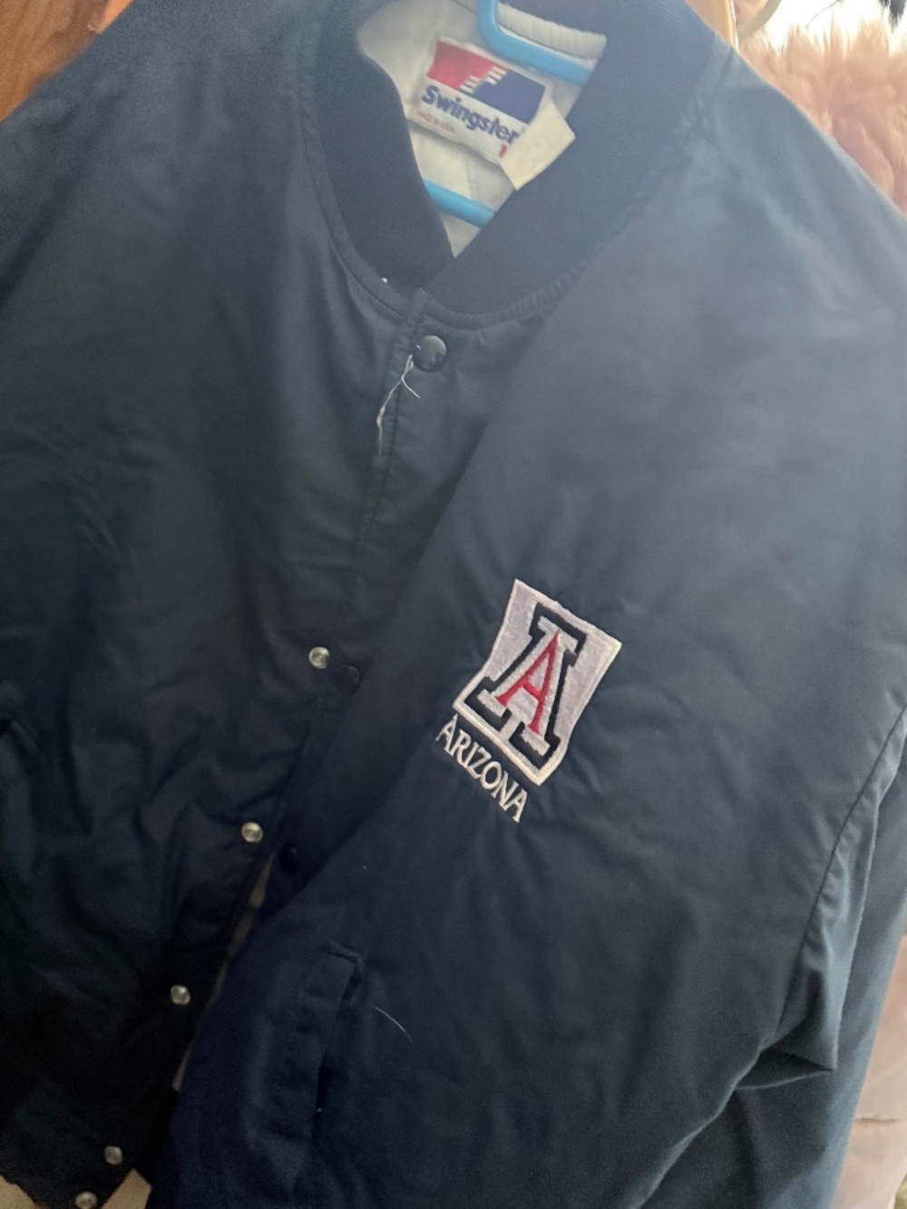 Vintage 80s 90s Swingster Arizona Wildcats Bomber Jacket Navy Blue Men's  L